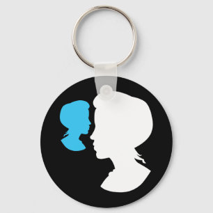 Victorian Girl Silhouette Cameo Key Ring