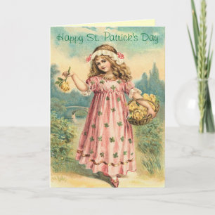 Victorian Girl St. Patrick's Day Greeting Card
