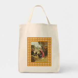 Victorian Girl Talking to Honey Bee in Frame Tote Bag