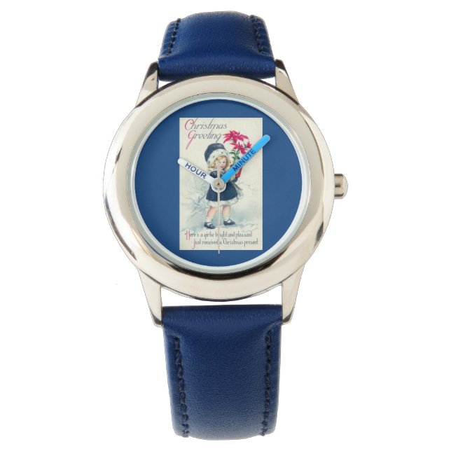 Victorian Girl Vintage Christmas Holiday Watch (Front)
