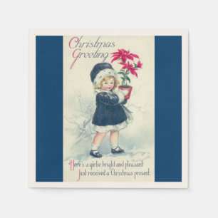 Victorian Girl Vintage Christmas Paper Napkins