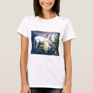victorian girl with white horse T-Shirt