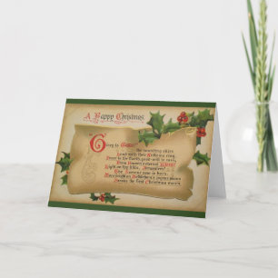 Victorian Glory to God Christmas Greeting Card