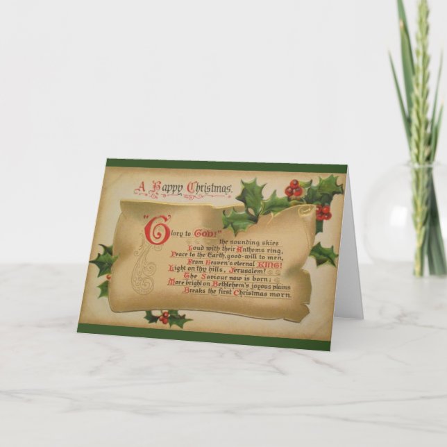 Victorian Glory to God Christmas Greeting Card (Front)