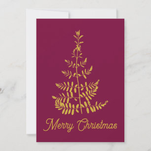 Victorian Gold Christmas Tree Holiday Card
