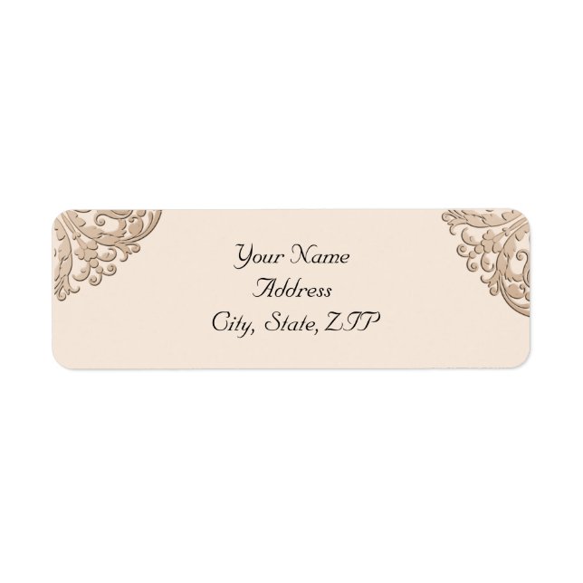 Victorian Gold Filigree Return Address (Front)