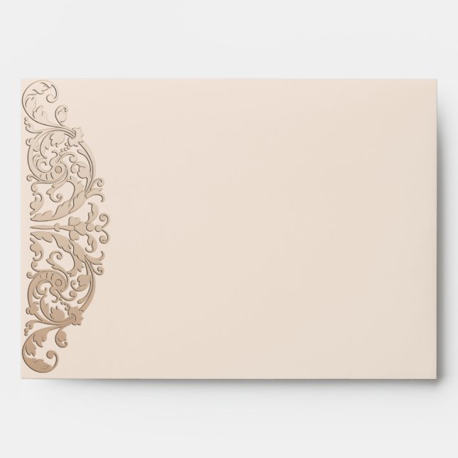 Victorian Gold Filigree Wedding Envelope (Front)