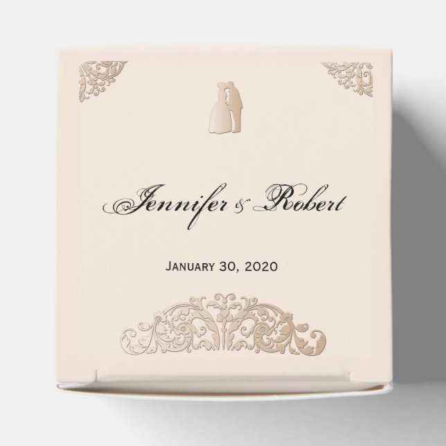 Victorian Gold Filigree Wedding Favour Box (Top)