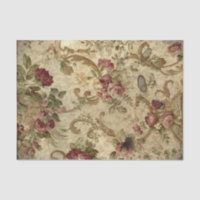 Victorian Gold Scrolls and Red Roses 