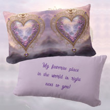Victorian golden heart with lilac flowers, vintage