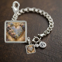 Victorian golden heart with roses, vintage