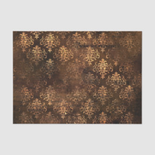 Victorian Gothic Brown Damask Tissue Paper