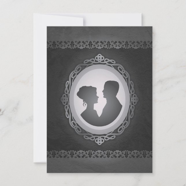 Victorian Gothic Cameo Wedding Invitations (Front)