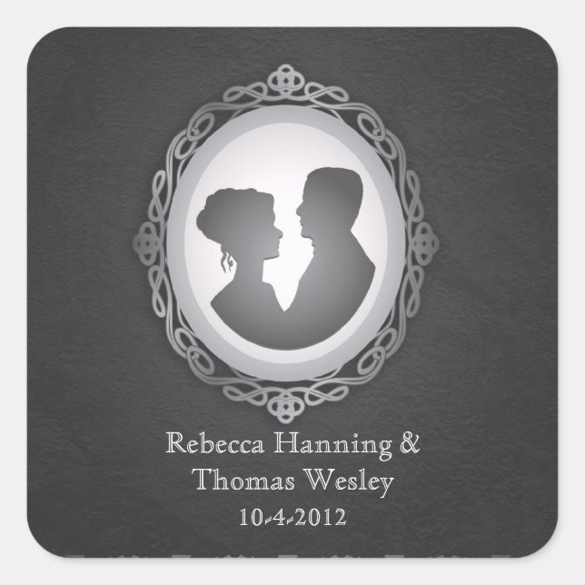 Victorian Gothic Cameo Wedding Stickers (Front)