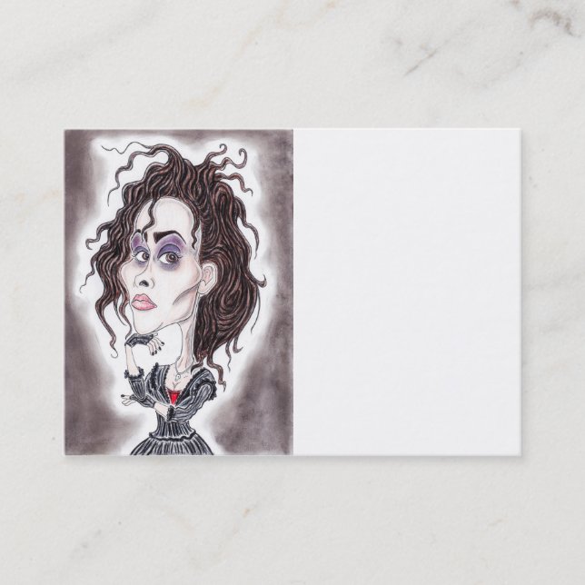 Victorian Gothic Dark Caricature Drawing Business Business Card (Front)