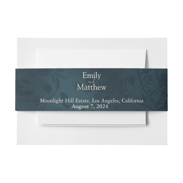 Victorian Gothic Elegance Invitation Belly Band (Front Example)