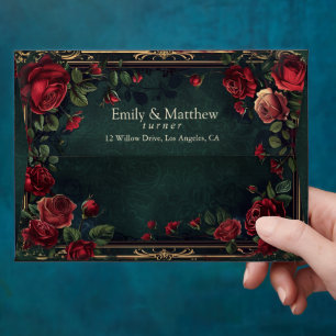 Victorian Gothic Elegance Wedding  Envelope