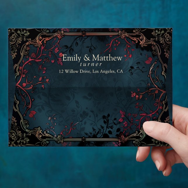Victorian Gothic Elegance Wedding  Envelope (Hand)