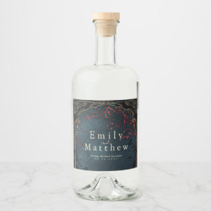 Victorian Gothic Elegance Wedding Liquor Bottle Label