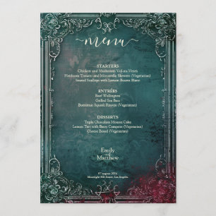 Victorian Gothic Elegance Wedding Menu