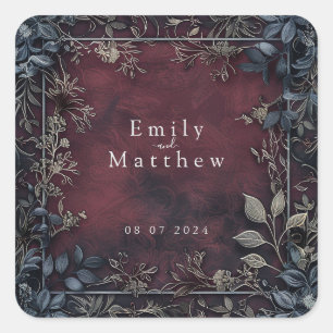 Victorian Gothic Elegance Wedding Square Sticker
