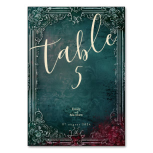 Victorian Gothic Elegance Wedding Table Number