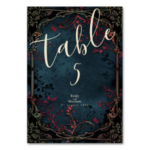 Victorian Gothic Elegance Wedding Table Number