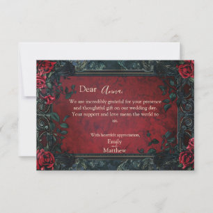 Victorian Gothic Elegance Wedding Thank You Card