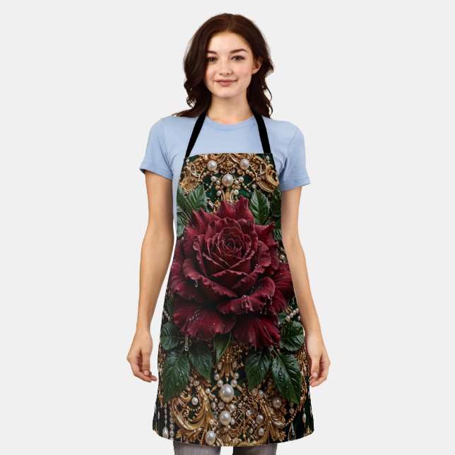 Victorian Gothic Floral Apron (Worn)