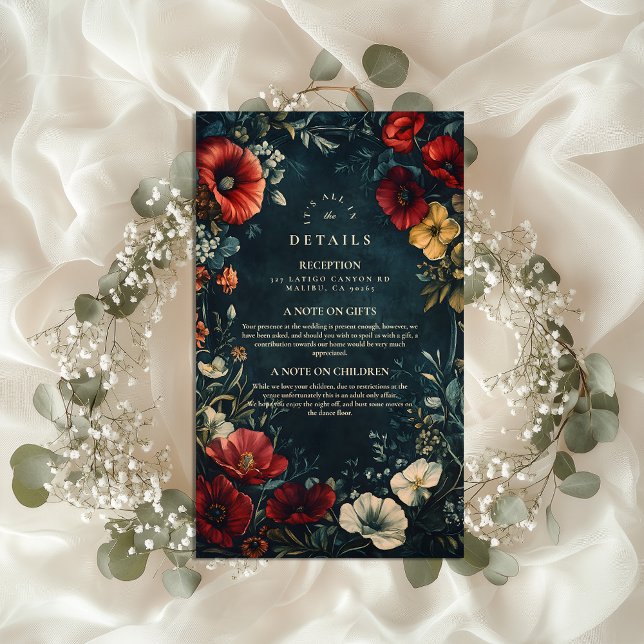Victorian Gothic Floral Wedding Enclosure Card (Creator Uploaded)