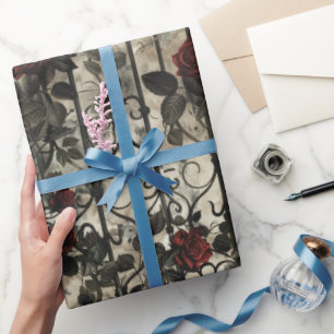 Victorian Gothic Garden Pattern Wrapping Paper