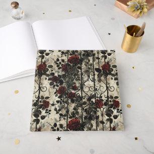 Victorian Gothic Garden Roses Pattern Guest Book