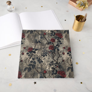 Victorian Gothic Garden Roses Pattern Guest Book