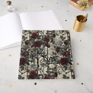 Victorian Gothic Garden Roses Pattern Guest Book
