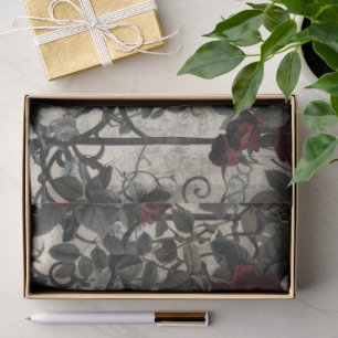 Victorian Gothic Garden Roses Pattern Tissue Paper