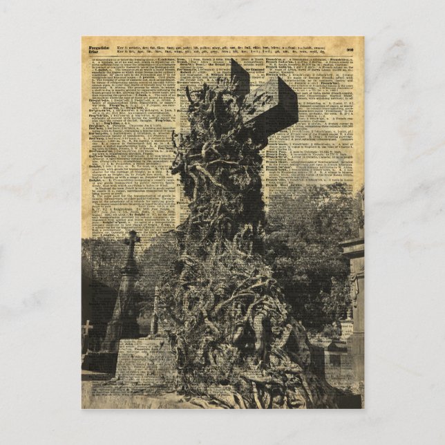Victorian Gothic Graves,Tombstones Halloween Art Postcard (Front)