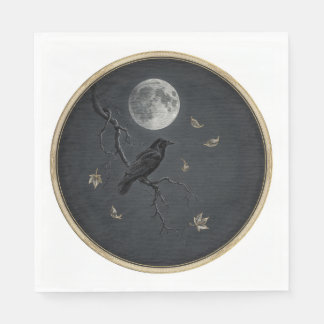 Victorian Gothic Halloween Crow Napkins