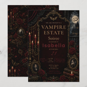 Victorian Gothic Halloween Party Invitation