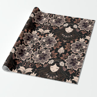 Victorian Gothic Lace Girl design Wrapping Paper