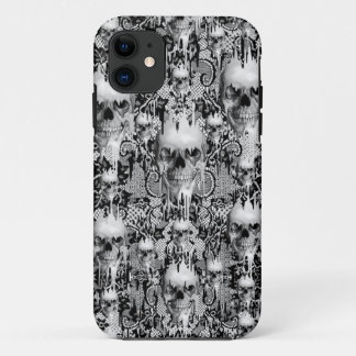 Victorian Gothic Lace skull pattern iPhone 11 Case