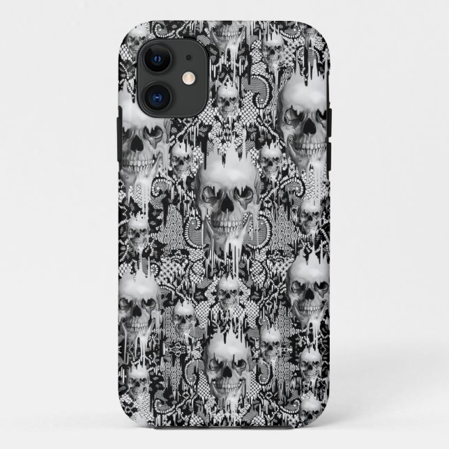 Victorian Gothic Lace skull pattern Case-Mate iPhone Case (Back)