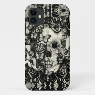 Victorian gothic lace skull pattern iPhone 11 case