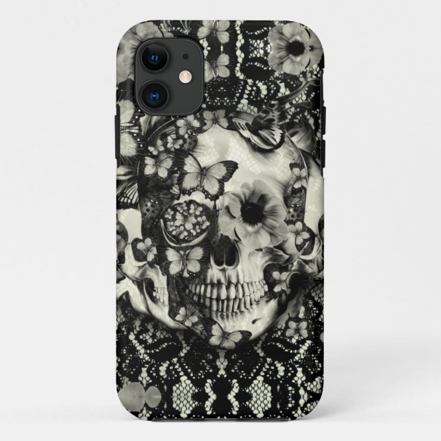 Victorian gothic lace skull pattern Case-Mate iPhone case (Back)