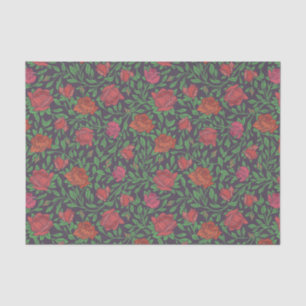 Victorian Gothic Perfect Red & Fuchsia Roses Tissue Paper