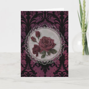 Victorian Gothic Rose Birthday Card