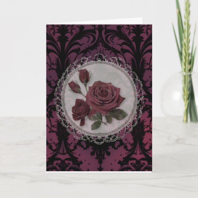 Victorian Gothic Rose Birthday Card (Front)