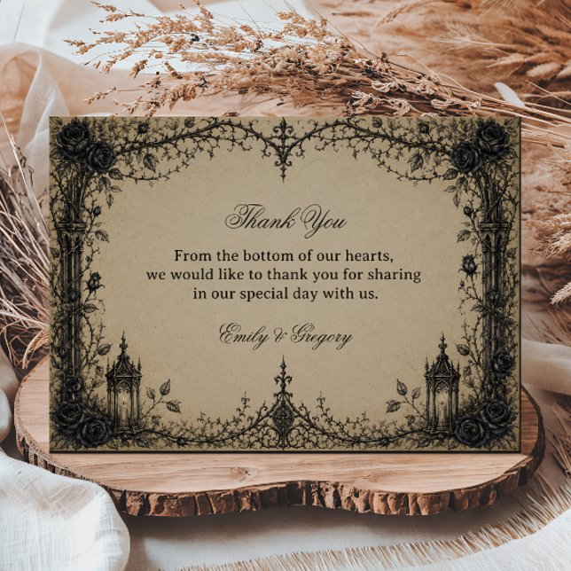 Victorian Gothic Rose Thank You Card (Creator Uploaded)