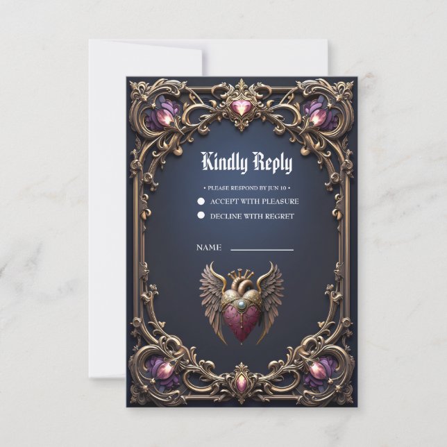 Victorian Gothic Wedding Collection RSVP Card (Front)