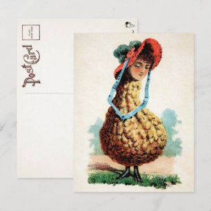 Victorian Gourd Girl Postcard 
