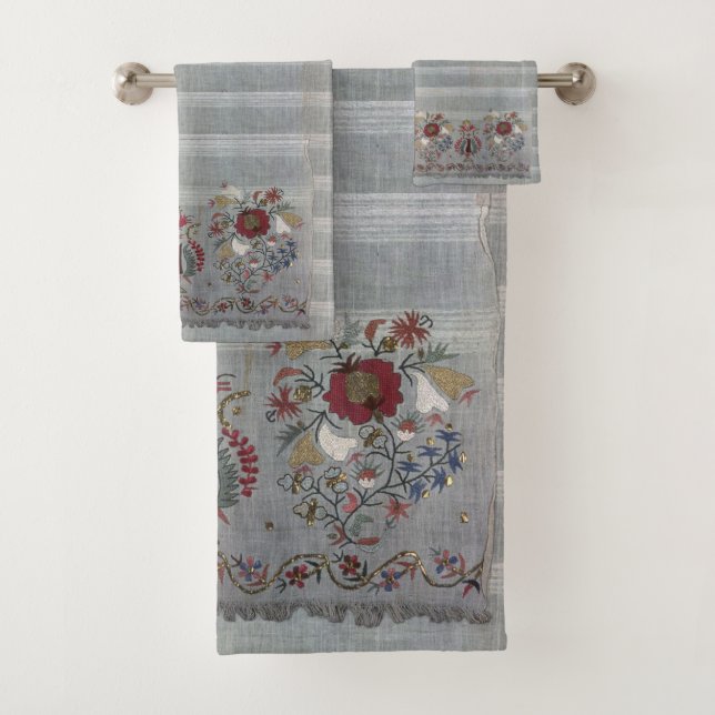 Victorian Greek Russian Design Boho Bath Towel Set (Insitu)